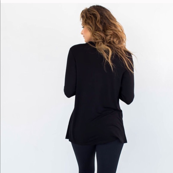 BLACK RAYON OPEN FLEX CARDI - Picture 3 of 3